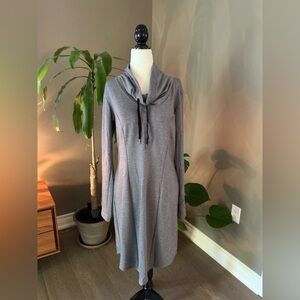 FIG Long Sleeve Gray Sweater Dress